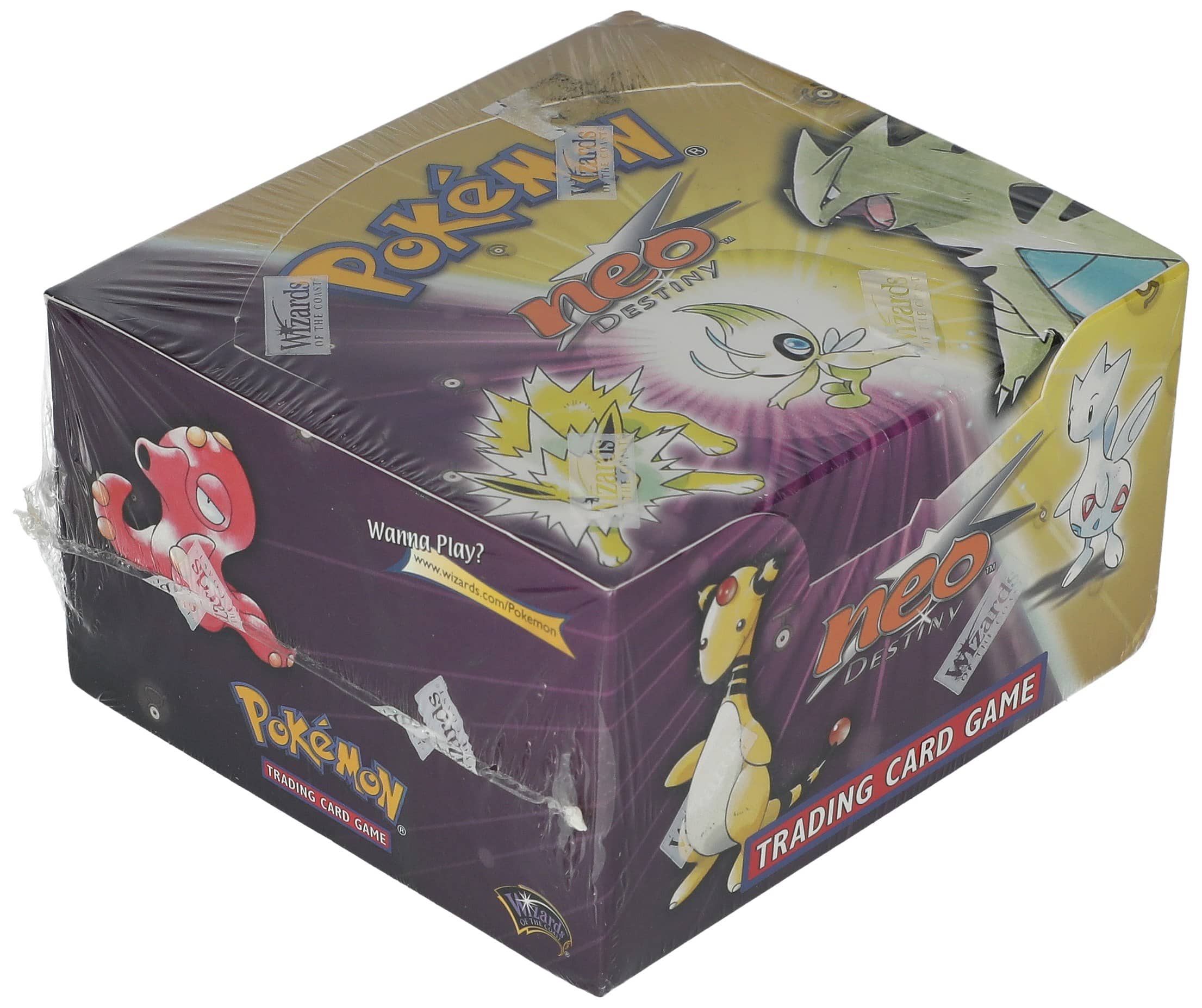 2002 Pokemon Neo Destiny Factory-Sealed Booster Box (36 Packs) - Possible Dark Gengar, Dark Espeon, Light Dragonite Holo Cards - X-Ray Authority LOA