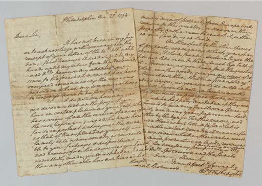 Washington, George, President. Autograph letter signed ("G o: Washington") as President to General Alexander Spotswood