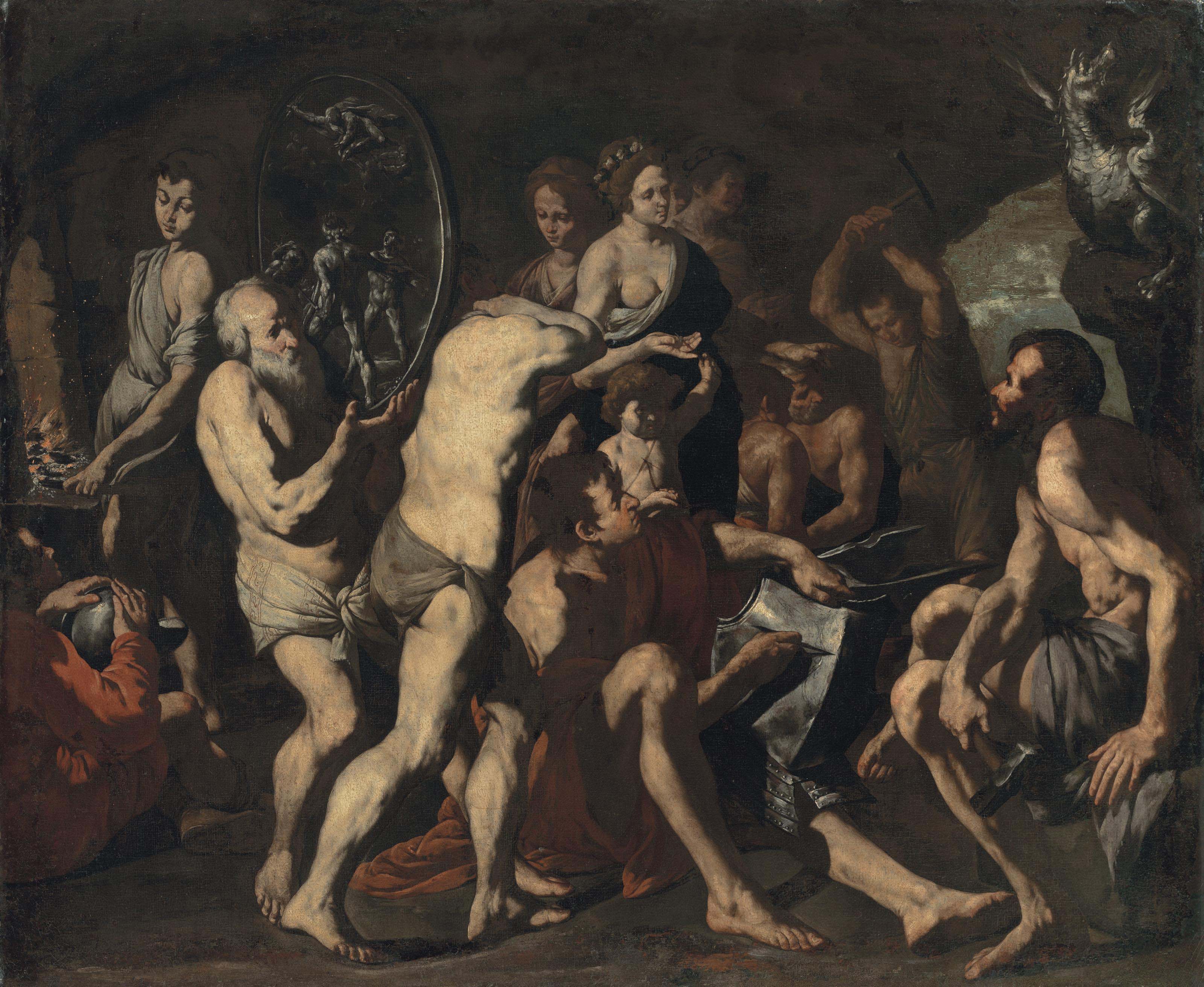 Master of the Annunciation to the Shepherds (active in Naples, first half of the 17th century) - Venus asking Vulcan to make arms for Aeneas