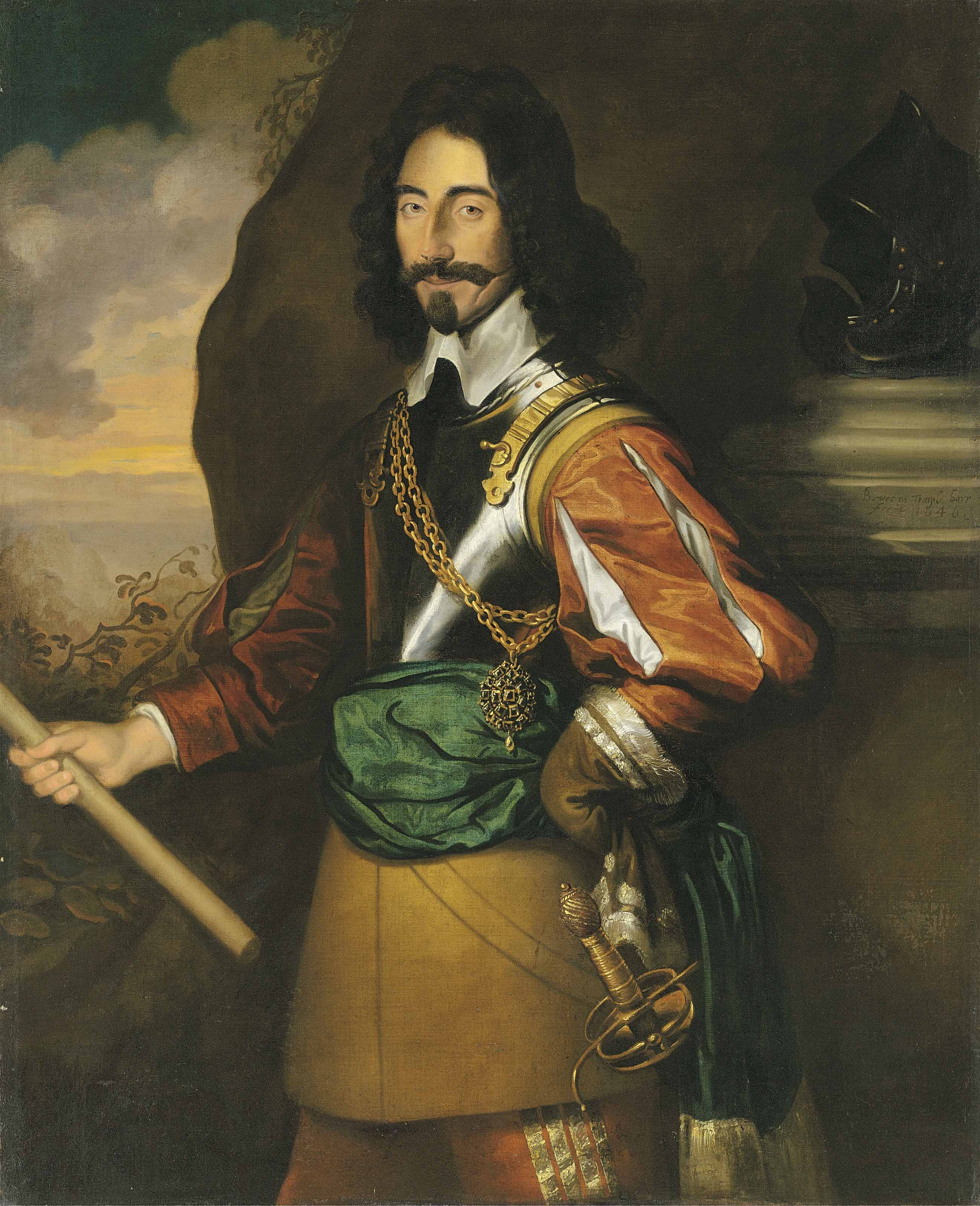 Edward Bower (fl. London 1629-1667) - Portrait of Thomas Fairfax, 3rd Lord Fairfax of Cameron (1612 – 1671), three-quarter-length, a landscape beyond