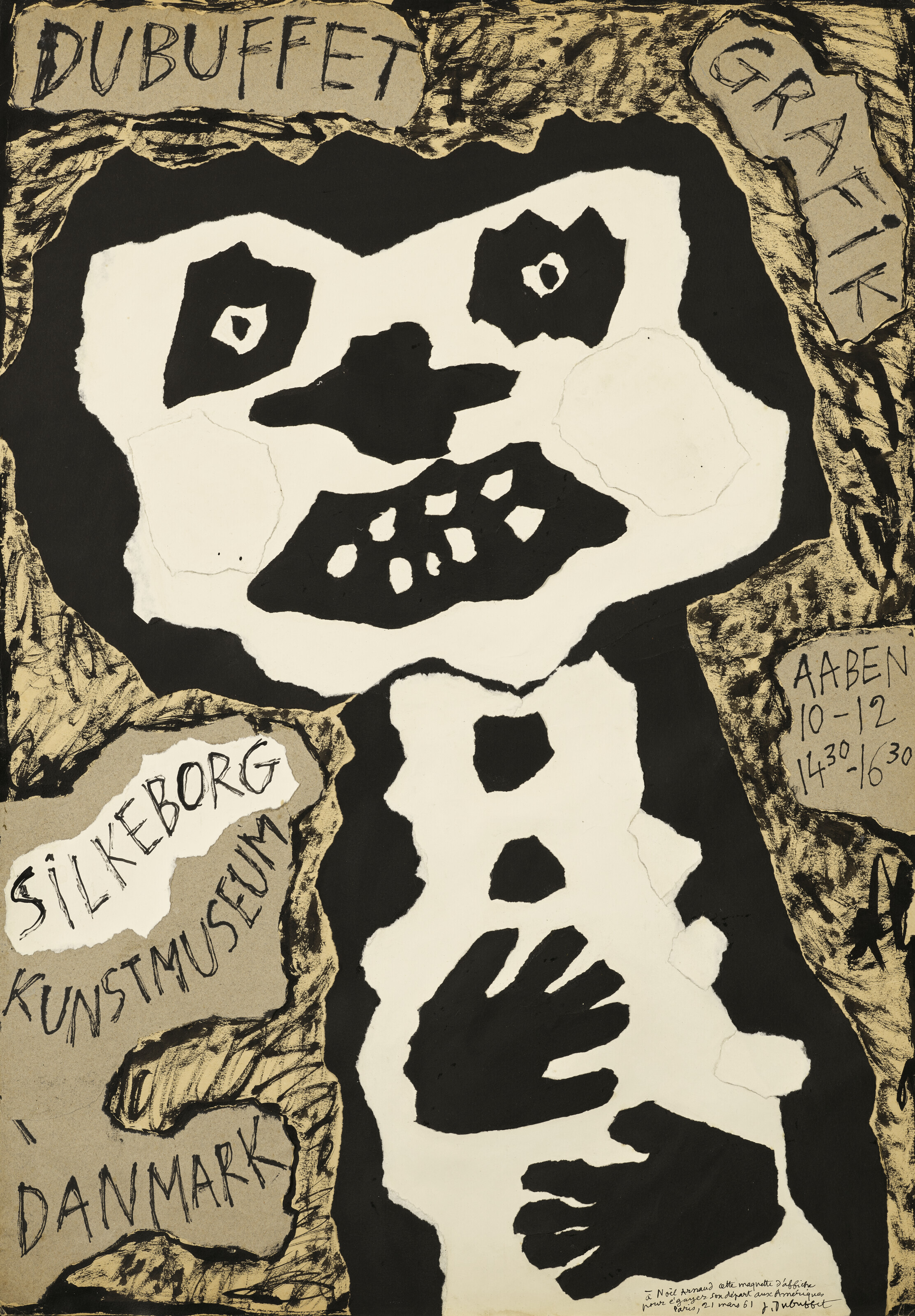 Personnage aux dents blanches (Maquette pour l'affiche de l'exposition de Silkeborg) (Character with white teeth (Maquette for Silkeborg Exhibition Poster))