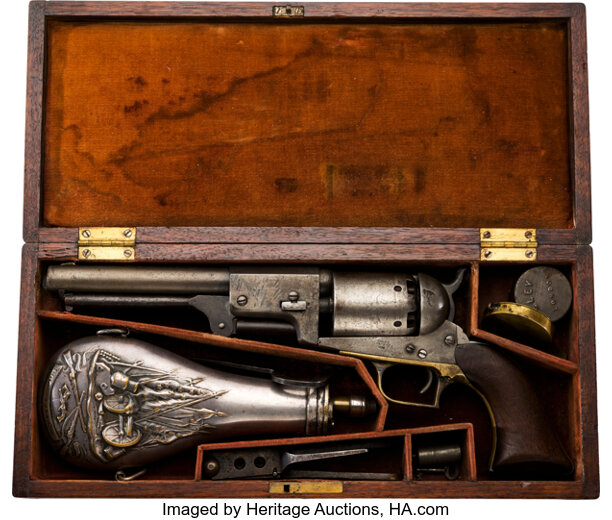 Historic Cased and Inscribed Colt Whitneyville-Hartford Transition Walker Dragoon Revolver, Presented to Colonel John Coffee "Jack" Hays