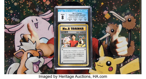 Pokémon Toshiyuki Yamaguchi No. 2 Trainer 1/1 World Summer Challenge Secret Super Battle-Best In Japan CGC Trading Card Game NM/Mint 8