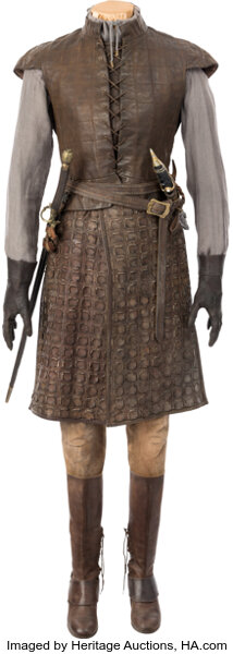 Arya Stark (Maisie Williams) Battle Ensemble with Action Weapons from Game of Thrones (HBO® Original 2011-2019, Season 7). (Total: 3 Items)