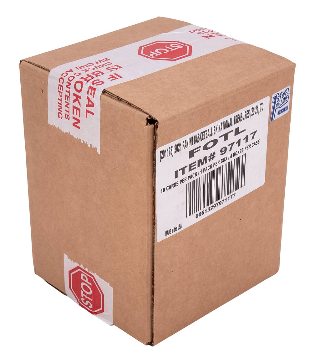 2020-21 Panini National Treasures Basketball 1st Off The Line Factory-Sealed Case (4 Boxes) - Possible Anthony Edwards and LaMelo Ball Rookie Cards