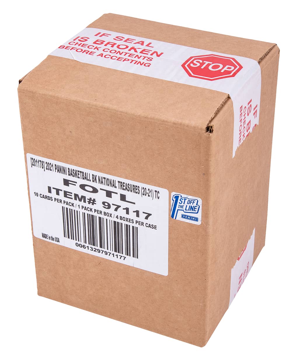 2020-21 Panini National Treasures Basketball 1st Off The Line (FOTL) Factory-Sealed Hobby Case (4 Boxes) - Possible LaMelo Ball, Anthony Edwards Rookie Cards
