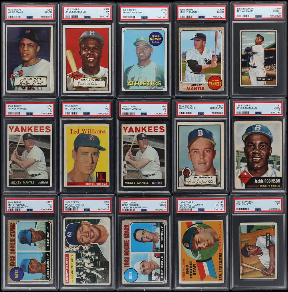 1933-1987 Assorted Brands Baseball Collection (32) - Featuring (15) PSA-Encapsulated Examples, Including Ryan, Jackson, Mays Rookie Cards, 1952 Topps Robinson