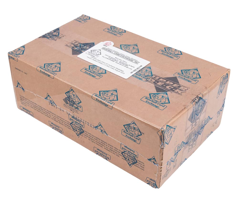 2003-04 Upper Deck SP Authentic Basketball Factory-Sealed Hobby Case (12 Boxes) - Possible LeBron James, Dwyane Wade, Carmelo Anthony Rookie Cards - BBCE Certified