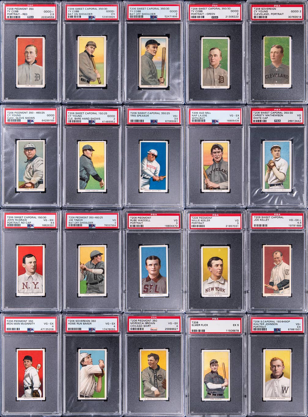 1909-11 T206 White Border Hall of Famers PSA-Graded Collection (74 Different) - Featuring Ty Cobb (4), Cy Young (3), Christy Mathewson (3), Nap Lajoie (3)