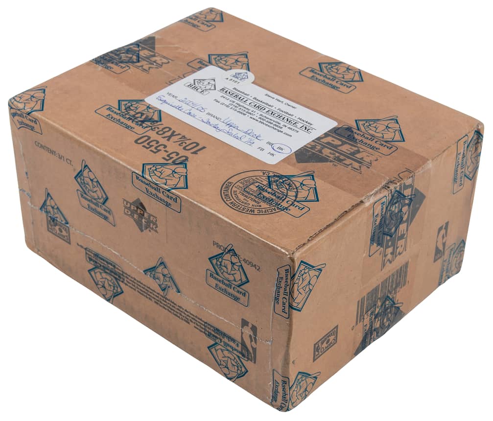 2004-05 Upper Deck Exquisite Collection Basketball Factory-Sealed Hobby Case (3 Boxes) - Possible LeBron James, Michael Jordan, Kobe Bryant Signed Patch Cards - BBCE Certified