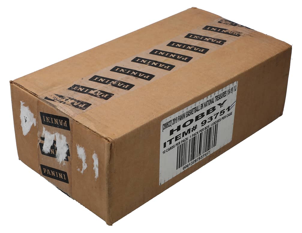 2018-19 Panini National Treasures Basketball Factory-Sealed Hobby Case (4 Boxes) - Possible Shai Gilgeous-Alexander, Luka Doncic, Trae Young Rookie Cards