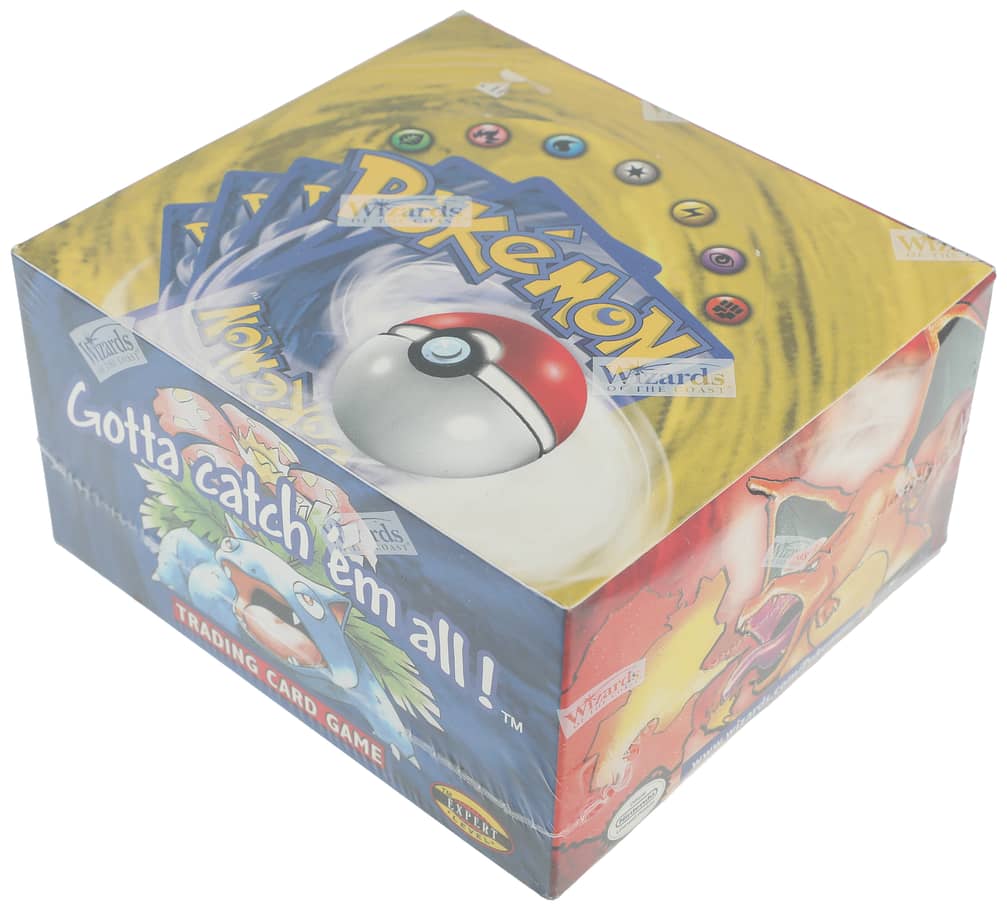 1999 Pokemon Base Set Factory-Sealed Green Wing Charizard Booster Box (36 Packs) - Possible Rare Holofoil Charizard, Blastoise, Venusaur Cards - X-Ray Authority LOA