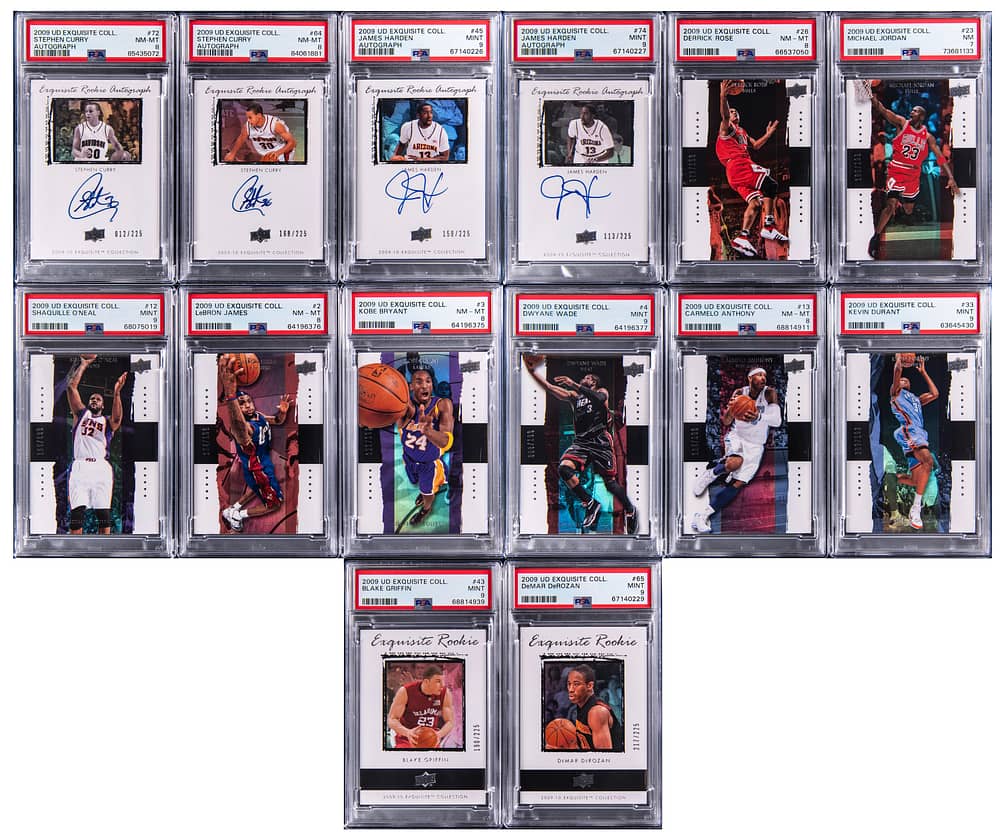 2009-10 Upper Deck Exquisite Collection Basketball PSA-Graded Complete Set (79) - Featuring (2) Stephen Curry, (2) James Harden Signed Rookie Cards