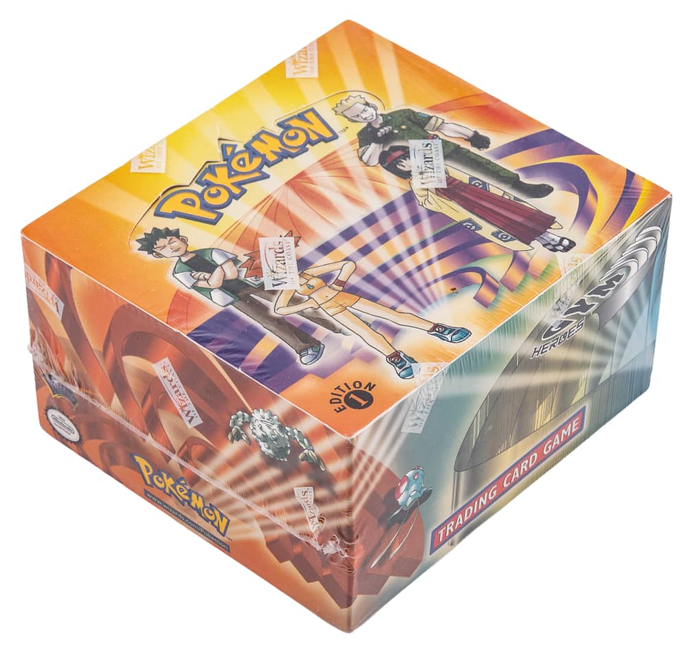 2000 Pokemon Gym Heroes 1st Edition Factory-Sealed Booster Box (36 Packs) - Possible Holo Sabrina's Gengar, Blaine's Moltres, Erika's Dragonair Cards - X-Ray Authority LOA
