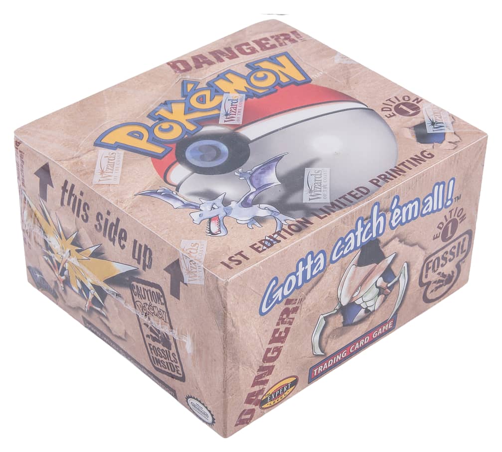 1999 Pokemon Fossil 1st Edition Factory-Sealed Booster Box (36 Packs) - Possible Holo Dragonite, Gengar, Articuno Cards - X-Ray Authority LOA