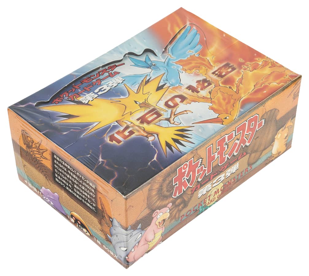 1997 Pokemon Japanese Mystery of the Fossils Factory-Sealed Booster Box (60 Packs) - Possible Holo Dragonite, Gengar, Articuno - X-Ray Authority LOA
