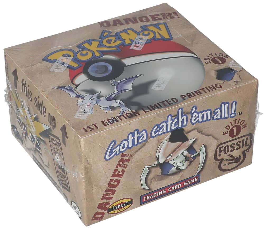 1999 Pokemon Fossil 1st Edition Factory-Sealed Booster Box (36 Packs) - Possible Holo Dragonite, Gengar, Articuno Cards - X-Ray Authority LOA