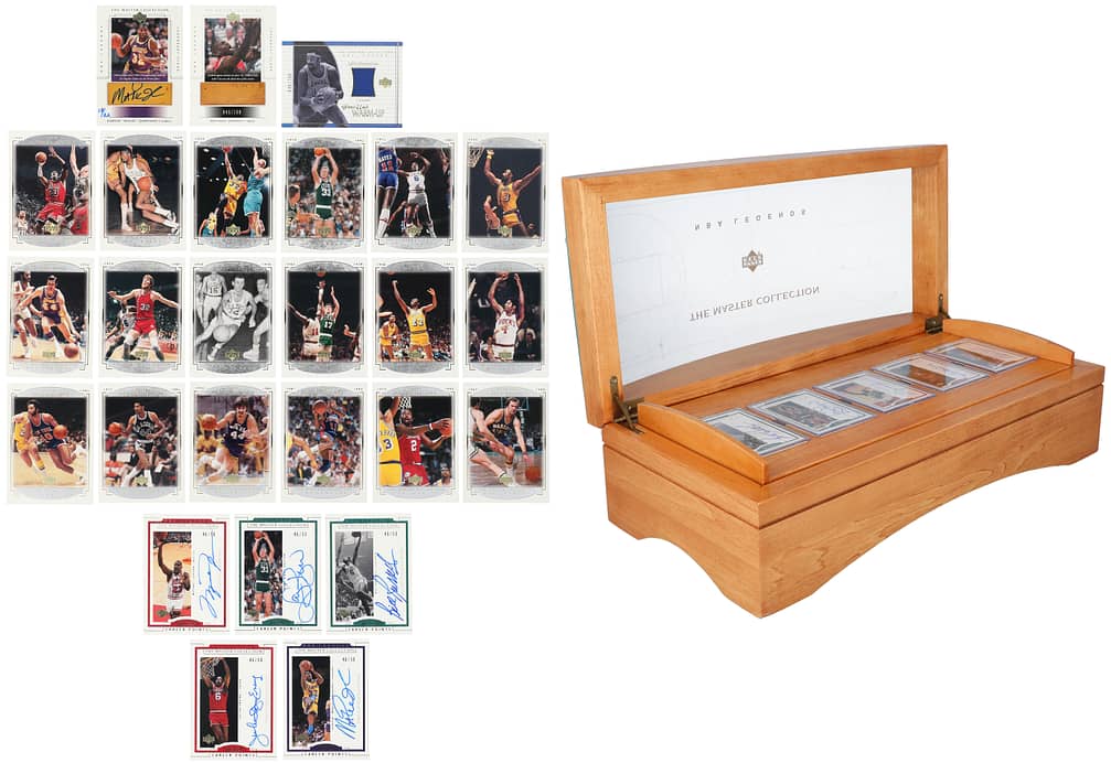 2000 Upper Deck NBA Legends Master Collection (#046/200) Opened Box (26 Cards) With Original Presentation Chest - Featuring Michael Jordan, Magic Johnson, Larry Bird Signed Cards