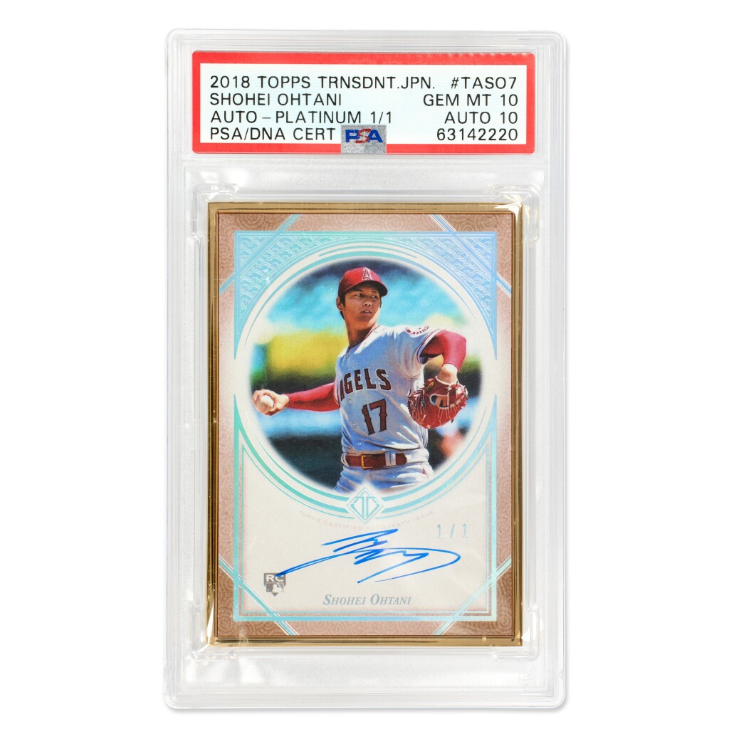 Shohei Ohtani Los Angeles Angels 2018 Topps Transcendent Baseball Japan Edition Platinum Rookie Autograph #TA-SO7 PSA/DNA 10/10 Autograph | 1-of-1 | Rookie Card | On-Card Autograph