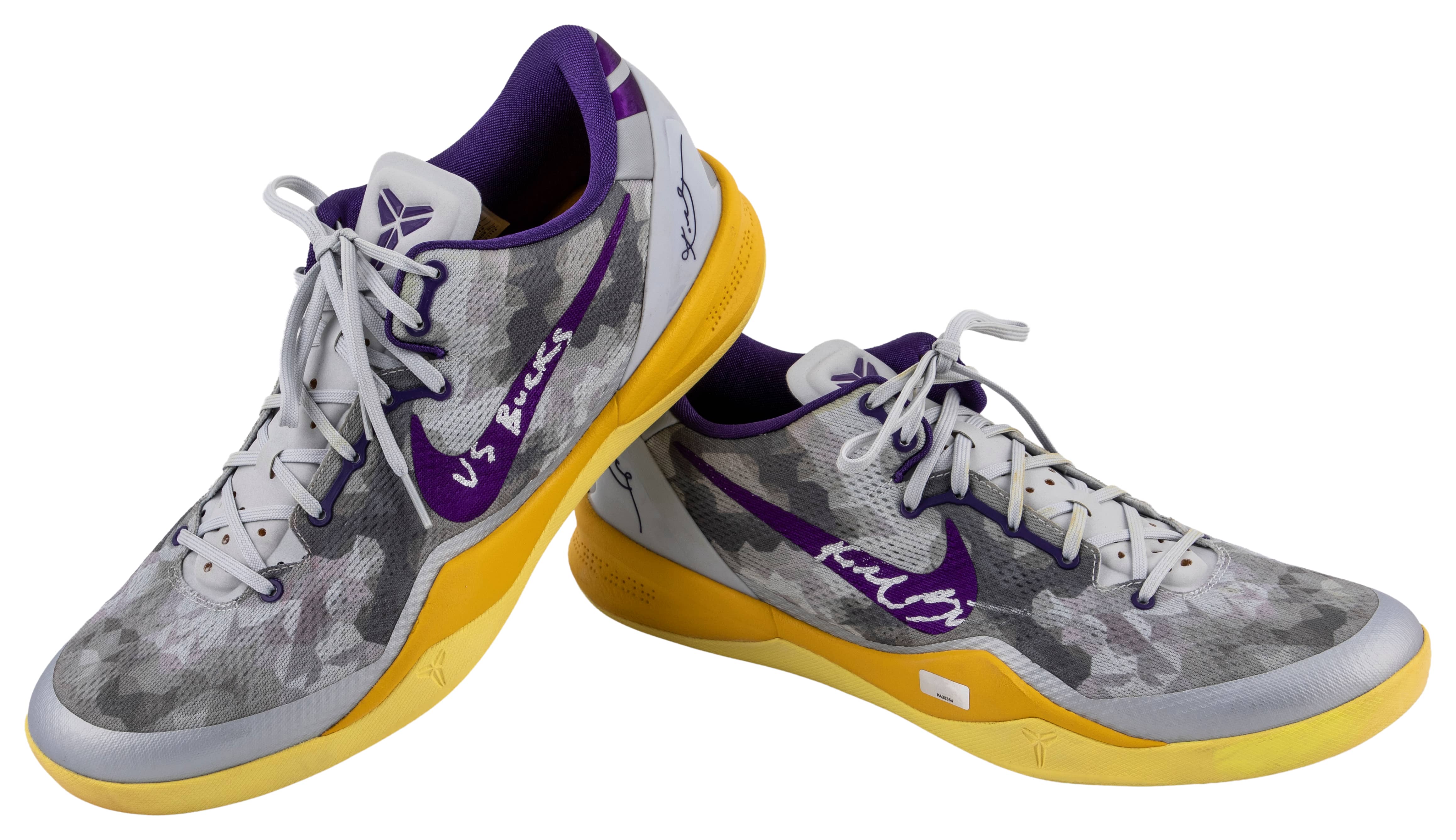 Jan. 15, 2013 - Kobe Bryant Game-Used, Photo-Matched, Signed, Inscribed Nike Kobe 8 Camouflage Promo Sample Sneakers - Game-High 31 Points, 6 Assists, 2 Rebounds - MeiGray LOA, MeiGray Photomatching, Panini LOA, Beckett LOA (2)