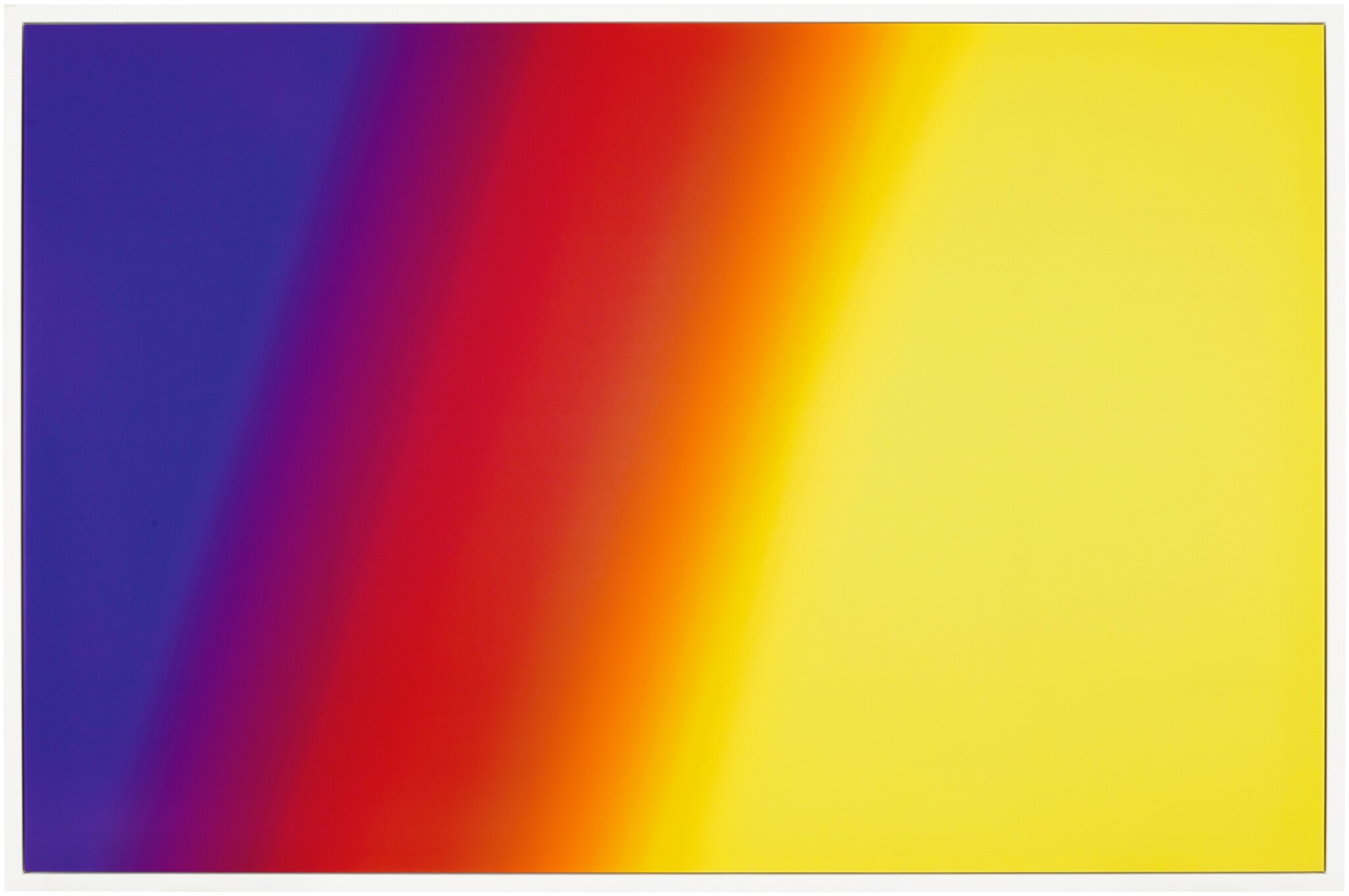 Photoshop CS: 72 by 110 inches, 300 DPI, RGB, square pixels, default gradient "Blue, Red, Yellow", mousedown y=11050 x=3350, mouseup y=16300 x=19900